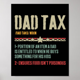 Dad Tax Definition Sarcastic Funny Father's Day  Poster