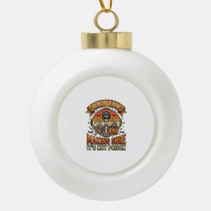 Dad Tax Funny Halloween Skeleton Candy_1 Ceramic Ball Christmas Ornament