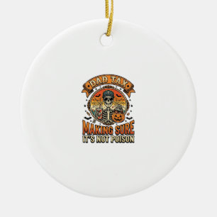 Dad Tax Funny Halloween Skeleton Candy_1 Ceramic Ornament