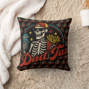 Dad Tax Making Sure It's Not Poison Skeleton Throw Pillow