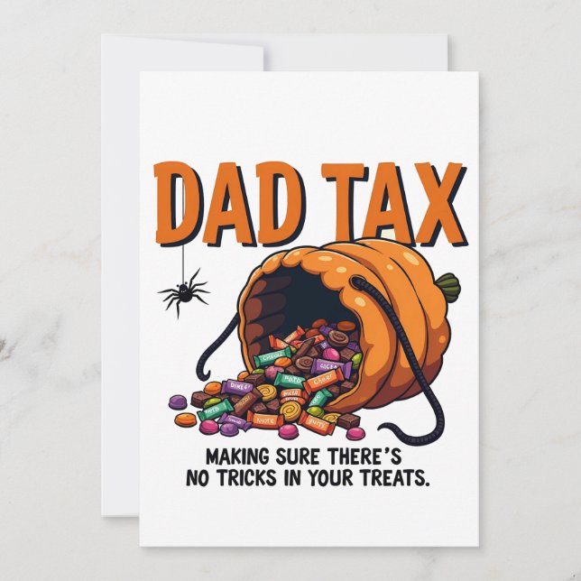 Dad Tax Making Sure There’s No Tricks  Save The Date (Front)