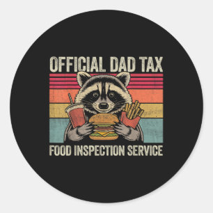 Dad Tax Offiicial Dad Funny Vinatge Raccoon Father Classic Round Sticker