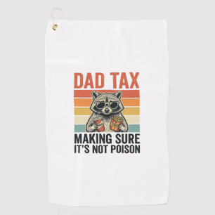 Dad Tax Raccoon Vintage Funny Dad Shirt Design_1 Golf Towel