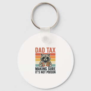 Dad Tax Raccoon Vintage Funny Dad Shirt Design_1 Keychain