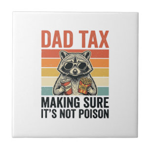 Dad Tax Raccoon Vintage Funny Dad Shirt Design_1 Tile