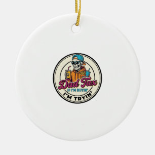Dad Tax Skeleton Fast Food Humour Shirt Design_1 Ceramic Ornament