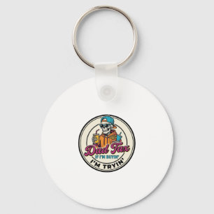 Dad Tax Skeleton Fast Food Humour Shirt Design_1 Keychain