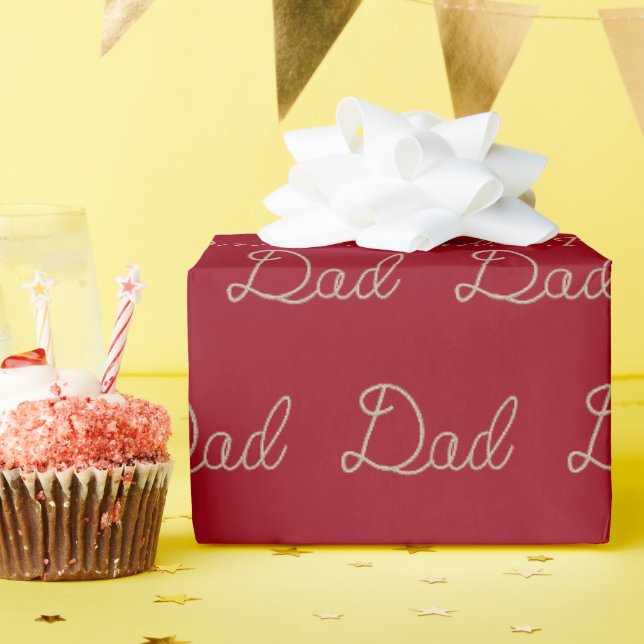 Dad text in Nautical Rope design Wrapping Paper (Birthday Party)