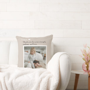 Dad, Thank You For – Custom Photo & Text Throw Pillow