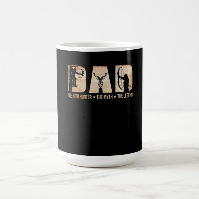 Dad The Bow Hunter Myth Legend Hunting Gift Coffee Mug (Center)