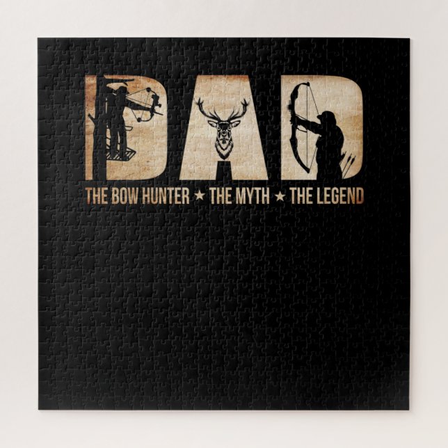 Dad The Bow Hunter Myth Legend Hunting Gift Jigsaw Puzzle (Vertical)
