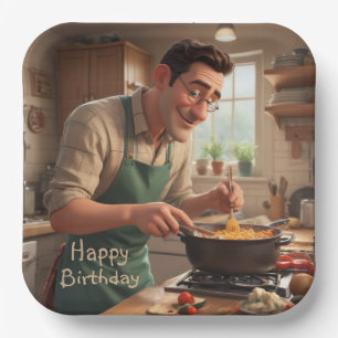Dad the Chef Birthday Paper Plate