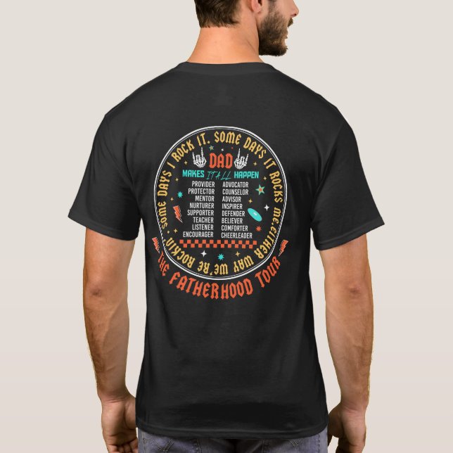 Dad The Fatherhood Tour Trendy Modern Cool T-Shirt (Back)