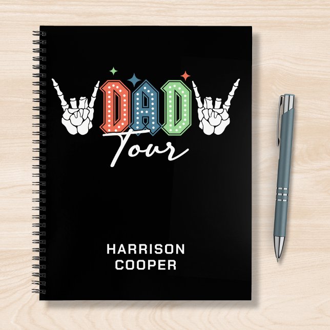 Dad The Fatherhood Tour Trendy Personalized Name Notebook (Creator Uploaded)