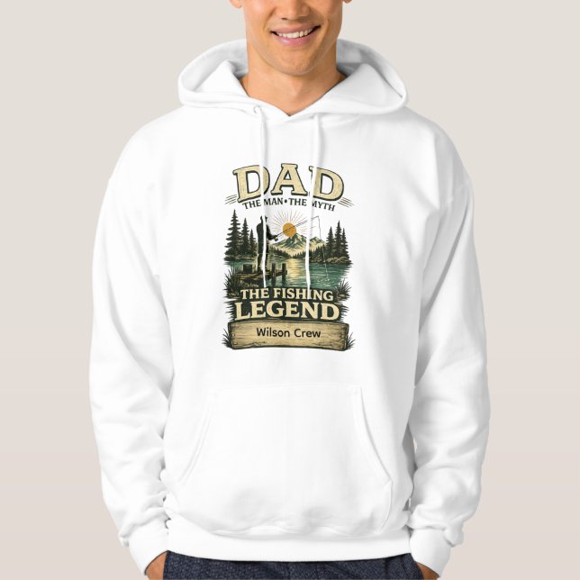 Dad The Fishing Legend Personalized Hoodie (Front)