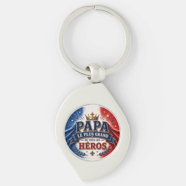 Dad, The Greatest of All Heroes Keychain (Front)