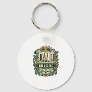 Dad The Legend in the Garden Vintage Gardening Des Keychain