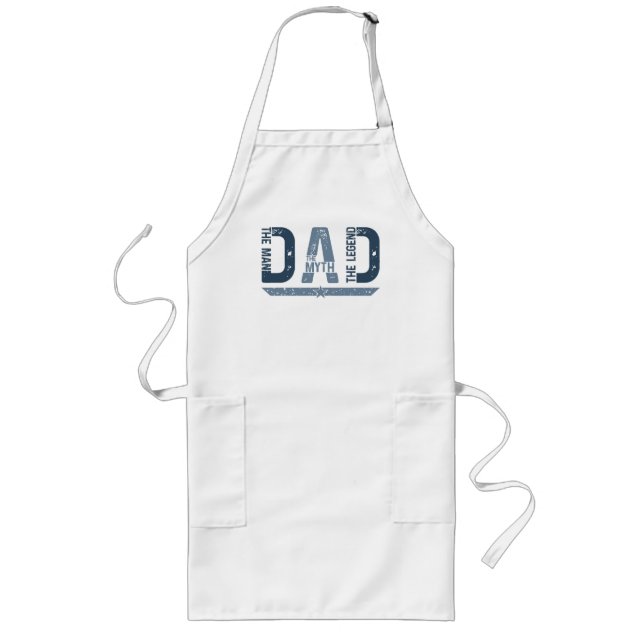 "DAD The Man Mith Legend" Father's Day Gift Long Apron (Front)