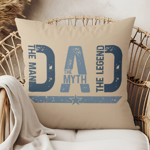 "DAD The Man Mith Legend" Father's Day Gift Throw Pillow