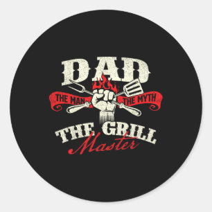 Dad The Man The Myth The Grill Master - Grill Bbq  Classic Round Sticker