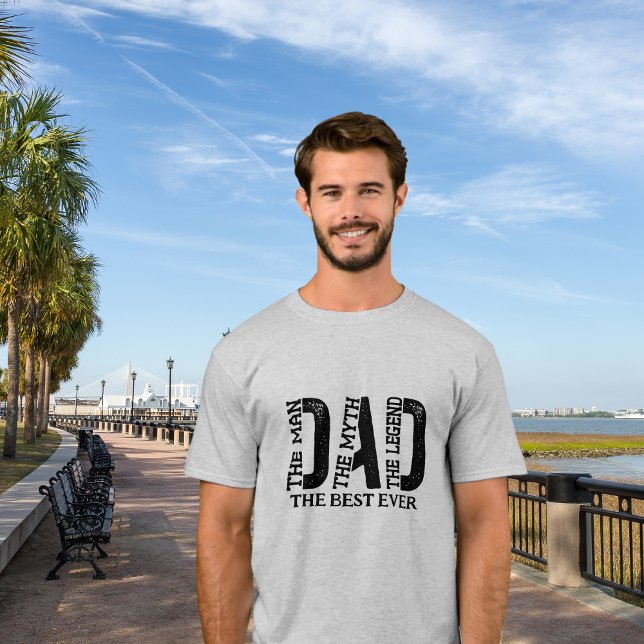 Dad The Man The Myth The Legend Custom Text T-Shirt (Creator Uploaded)