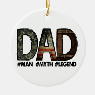 Dad - the man the myth the legend Dad; father; fat Ceramic Ornament