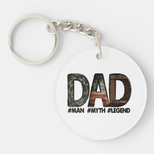 Dad - the man the myth the legend Dad; father; fat Keychain