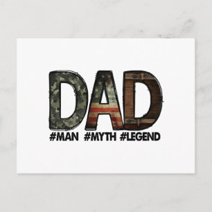 Dad - the man the myth the legend Dad; father; fat Postcard