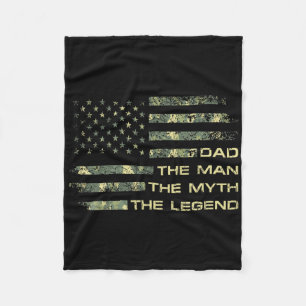 Dad The Man The Myth The Legend Fathers Day Camo U Fleece Blanket