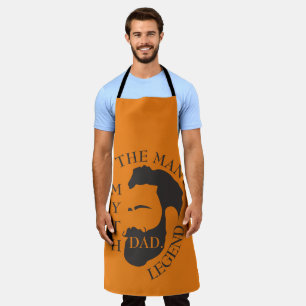Dad the man, the myth, the legend text orange apron