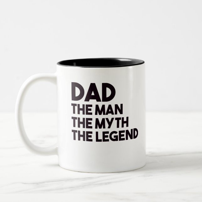 Dad The Man The Myth The Legend Two-Tone Coffee Mug (Left)