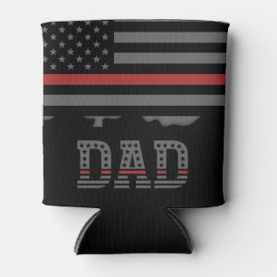 Dad Thin Red Line Firefighter Dad Gifts Can Cooler