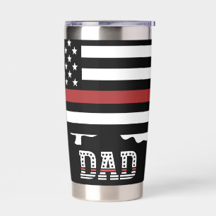Dad Thin Red Line Firefighter Dad Gifts Insulated Tumbler
