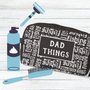 Dad Things Fishing Pattern Toiletry Dopp Kit