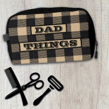 Dad Things Plaid Pattern Toiletry Men's