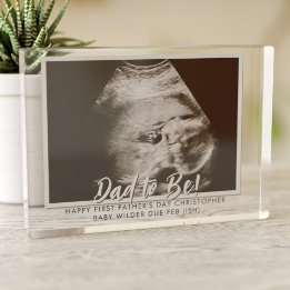 Dad to be 1st Father's Day Ultrasound Photo Block