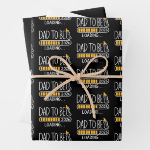 Dad To Be 2026 Promoted to Daddy New Father  Wrapping Paper Sheet
