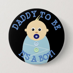Dad to be blue Baby Boy  Baby Shower Button