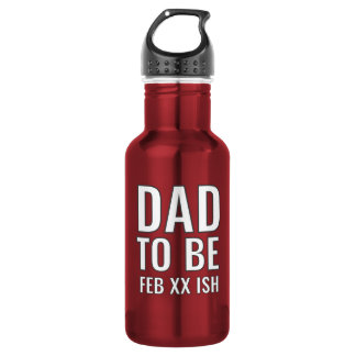 Dad to Be Custom Baby Due Date Water Bottle