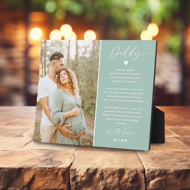 Dad to Be | Daddy from Bump Keepsake Photo Plaque (Creator Uploaded)