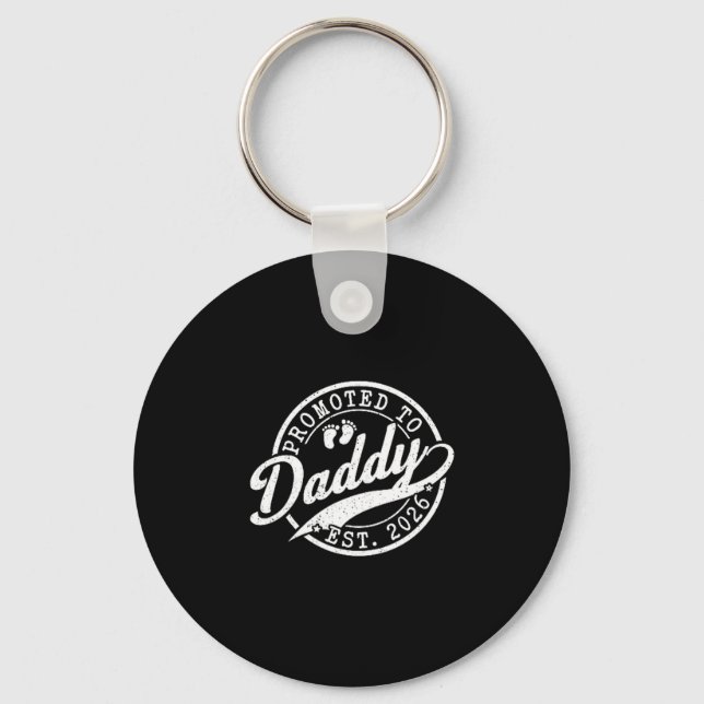 Dad To Be Est 2026 New Dad Announcement Promoted T Keychain (Front)