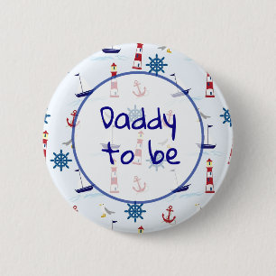 Dad to be Nautical Baby Shower Button
