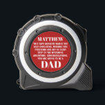 Dad-to-be Pregnancy Reveal to Husband Red Custom 1<br><div class="desc">Surprise your soon-to-be dad with a custom tape measure, a unique way to reveal the joy of pregnancy! Personalized with his name and text of your choice, this special tool combines functionality with sentimentality. Personalize it for an extra touch, making this reveal a cherished keepsake for the years to come....</div>