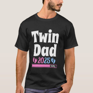 Dad-to-be TWIN DAD 2025 Loading Future Father Dadd T-Shirt