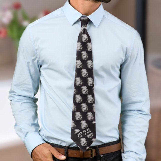 Dad to Be Ultrasound Photo First Father's Day Tie (A fun tie to surprise the Dad to Be. Just add your ultrasound photo and due date.)