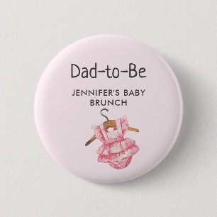 Dad-to-Be Vintage Baby Dress Shower/Brunch 2 Inch Round Button