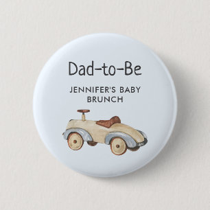 Dad-to-Be Vintage Toy Car Baby Shower/Brunch 2 Inch Round Button