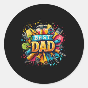 Dad Tools Craftsman Dad Daddy Father Fathers Day Classic Round Sticker
