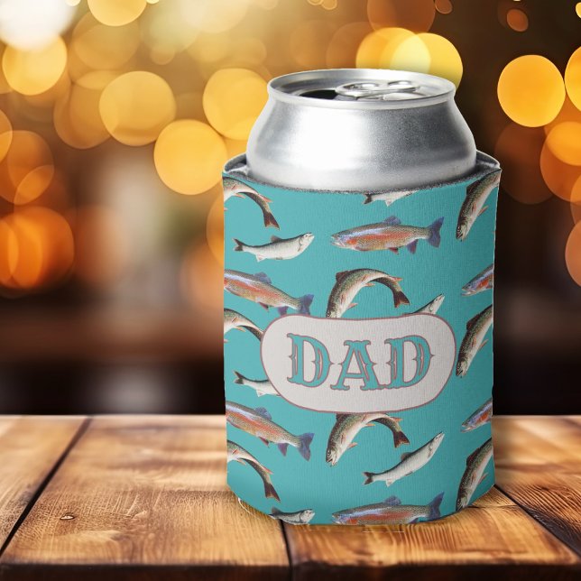 Dad Trout Fishing  Can Cooler (Creator Uploaded)