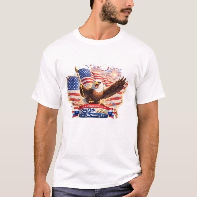 dad Tshirt Blessed  Happy 250th Birthday USA! (Devant)